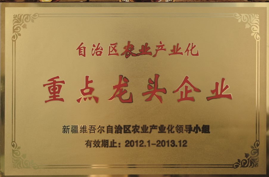 自治區(qū)農(nóng)業(yè)產(chǎn)業(yè)化重點(diǎn)龍頭企業(yè)